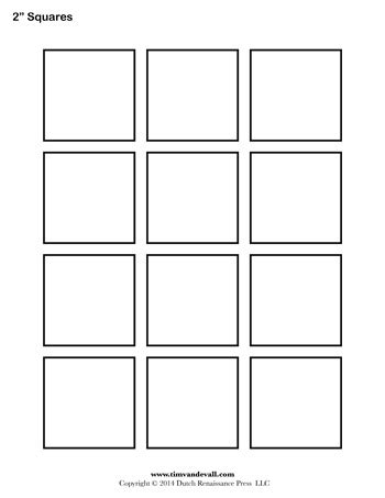 Square Templates - 2 Inch - Tim's Printables