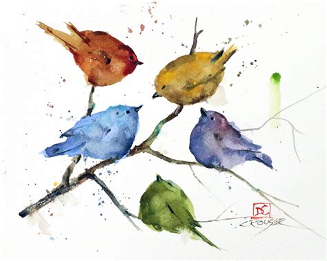 BIRDS in TREE Watercolor Bird Print by Dean Crouser | Etsy | Watercolor bird, Bird art ...