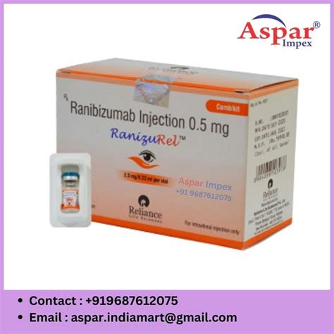 Ranibizumab 10 mg/ml Injection at Rs 5000/piece | Ranibizumab Injection ...