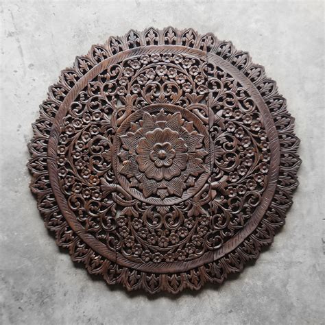 Buy Mandala Wood Carving Wall Panel Decor, Mandala Wall Decor Online