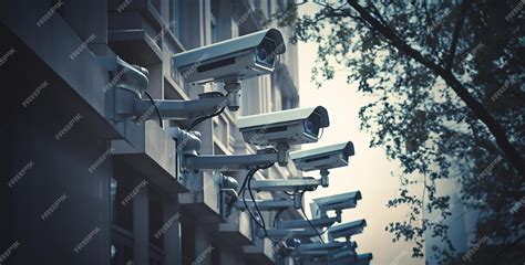 Premium AI Image | security camera on a wall cctv security camera video surveillance camera