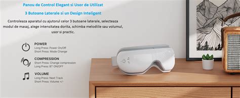 Aparat de Masaj pentru Ochi ZEN-EYE 5 Moduri, 3 Intensitati, Muzica Ambientala, Bluetooth ...