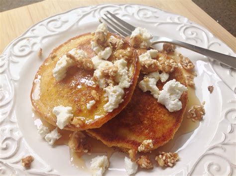 Oatmeal Butternut Pancakes with Browned Buttered Nuts - Juggling with Julia