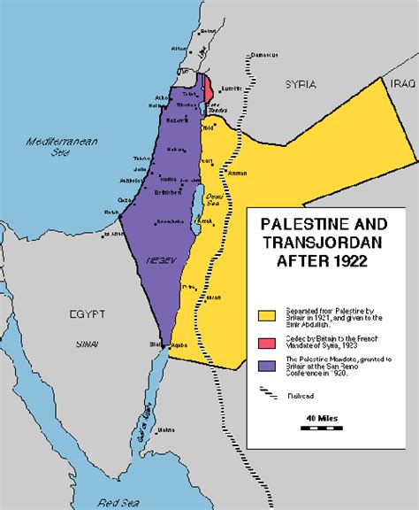 Map of Palestine and Transjordan (1922)