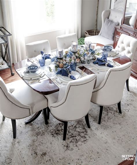 Elegant Fall Table Settings With A Blue And White Palette | Dining ...