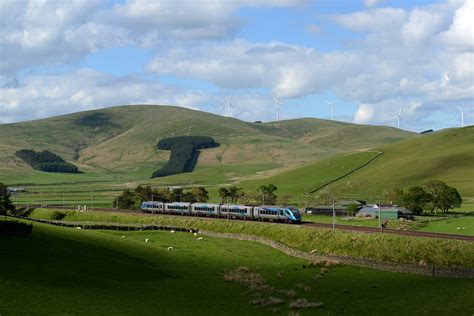 Class 397 of TPE between Carstairs and Lockerbie