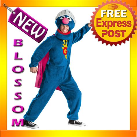 C137 Deluxe Sesame Street Super Grover Adult Costume | eBay