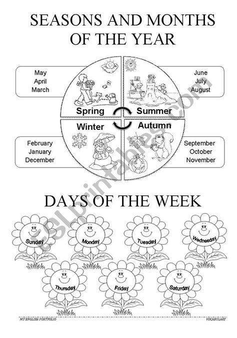 Children can learn the seasons, months and days while they are coloring the worksheet. Letter ...