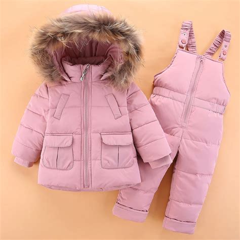 Thick Warm Kids Outwear Clothes Snow Wear Winter Infant Snowsuit Down Baby Girls Clothing Sets ...