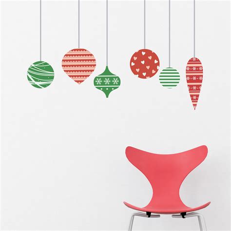 Christmas Ornaments Wall Decals | Removable Christmas Wall Stickers