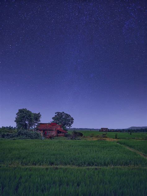 Farmer’s house at night - PixaHive