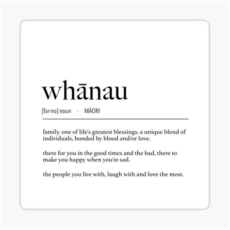 "New Zealand Maori Whanau (Family) Definition" Sticker for Sale by ...