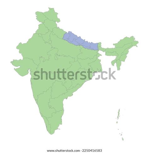 High Quality Political Map India Nepal Stock Vector (Royalty Free ...