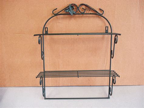 Metal Wire Wall Mount Double Shelf.