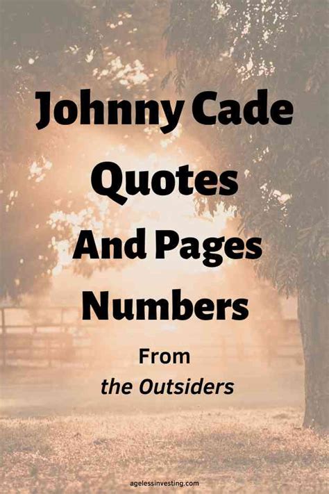 20 Johnny Cade Quotes And Pages Numbers From The Outsiders | Ageless Investing