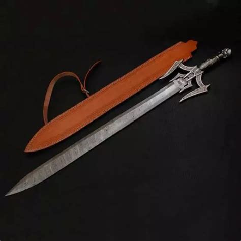 HANDMADE DAMASCUS STEEL Double Edge Viking Sword, Battle Ready With Sheath $141.09 - PicClick