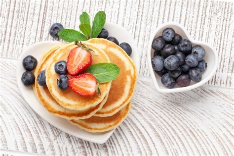 Premium Photo | Healthy breakfast with pancakes