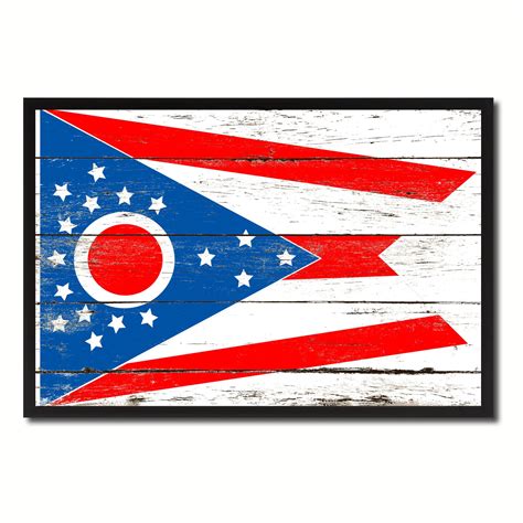 Ohio Flag Canvas Print with Picture Frame Gift Ideas Home Decor Wall ...