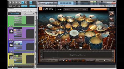 Ezdrummer 2 - Metal Machine Test (with guitar rig) - YouTube