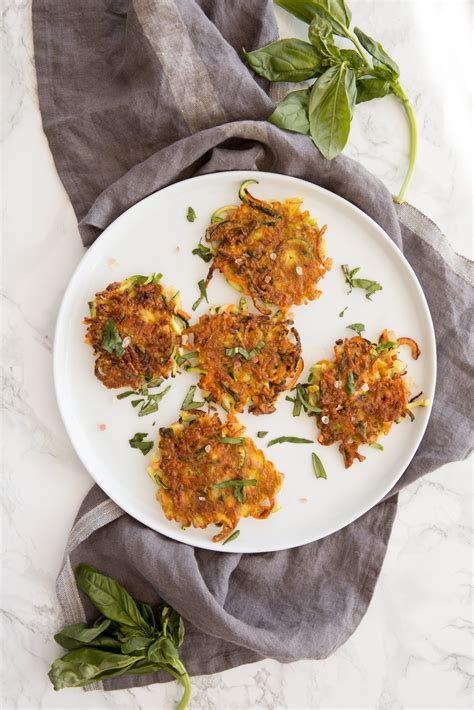 Inspiralized: Zucchini and Carrot Fritters