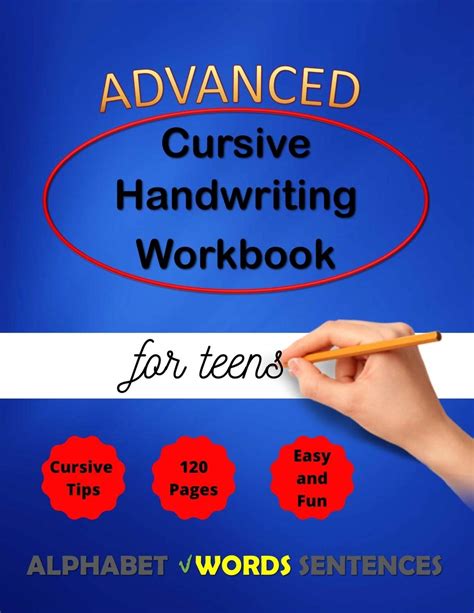 Buy Advanced Cursive Handwriting Workbook for teens: Cursive Handriting ...