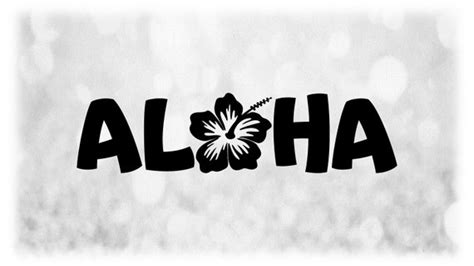 Nature Clipart: Black Hawaii Word aloha With - Etsy