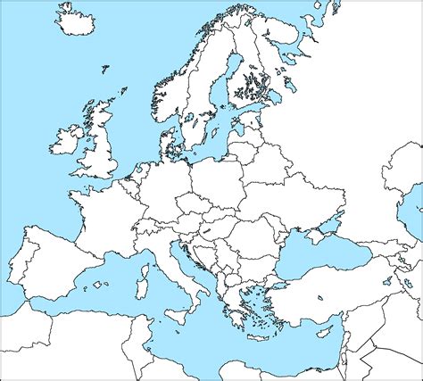 Blank Map Of Europe - World Map with Countries