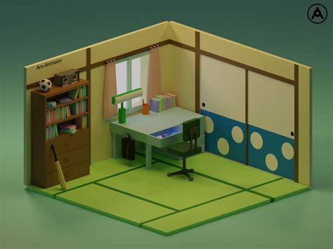 Nobita's Room ( How is it?) : r/blender