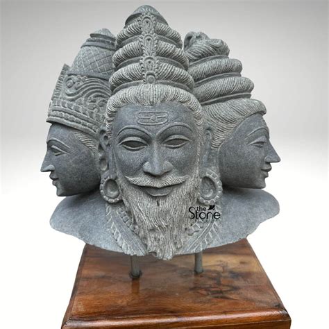 Trimurti Bust Statue 2ft: Buy Best Artwork - The Stone Studio