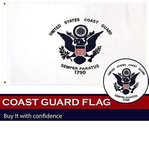 G128 - US Coast Guard Flag Double Sided 210D Embroidered 3x5 ft Flag ...