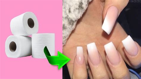 HOW TO MAKE FAKE NAILS OF TOILET PAPER / AMAZING - YouTube | Diy ...