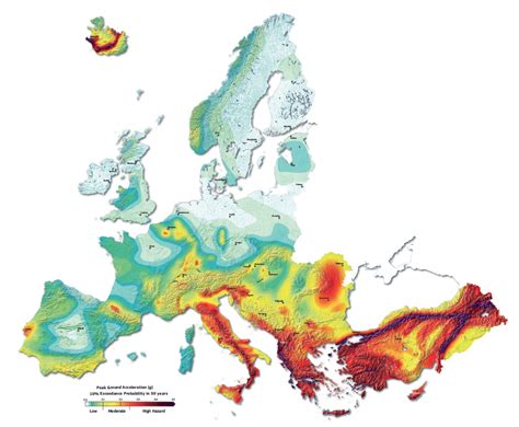 European Seismic Hazard map | Hazard map, Map, Cartography