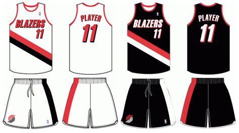 1991-2002 Portland Trail Blazers uniforms by Chenglor55 on deviantART