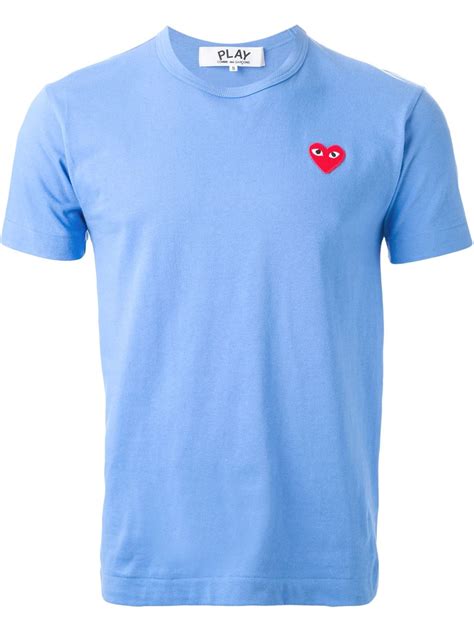 Play Comme Des Garçons Heart Logo T-Shirt in Blue for Men | Lyst