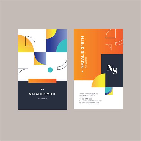 Vertical Modern Name Card Minimalist Abstract Design 691930 Vector Art ...