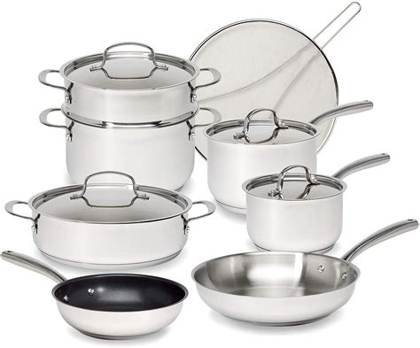 Goodful Classic Stainless Steel Cookware Set with Tri-Ply Base, Impact ...