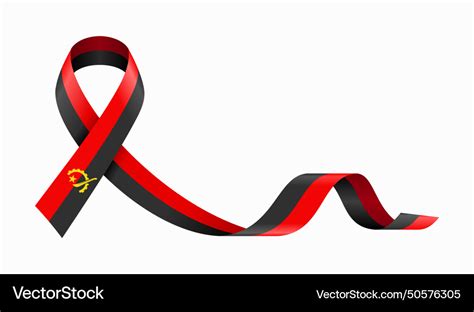 Angolan flag stripe ribbon wavy background layout Vector Image