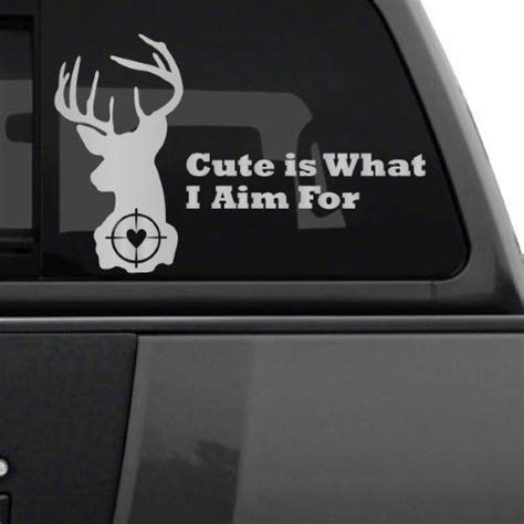 Cute Deer Hunting Car Decal, Silver | Car decals, Car, Car stickers