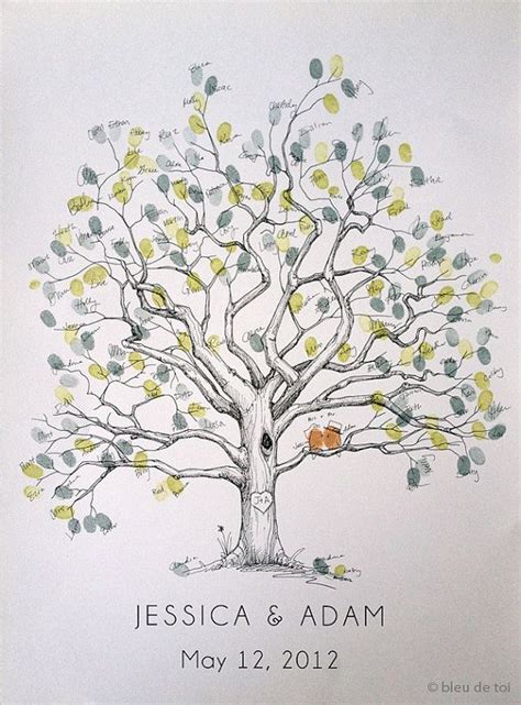 Wedding Guest Book Alternative Fingerprint Tree LARGE - Etsy | Guest ...