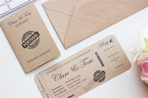 Boarding Pass Destination Wedding Invitation