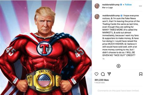 Trump returns to Instagram to market his NFT trading cards