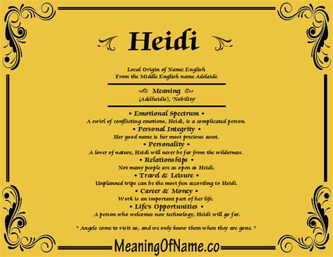 Heidi - Meaning of Name