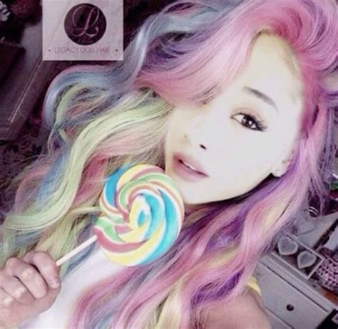 Image result for ariana grande | Pastel rainbow hair, Rainbow hair, Hair styles