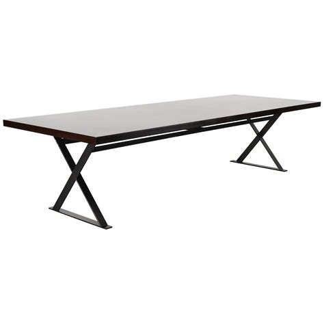 B&B Italia Max Wood Table Black Dining Table Steel For Sale at 1stDibs