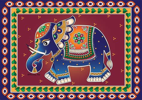 Madhubani Elephant | Tribal art drawings, Indian art paintings, Folk art painting