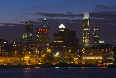 Philadelphia Skyline at night Photograph by Brendan Reals