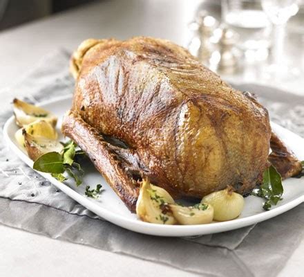 Classic roast goose with cider gravy recipe | BBC Good Food