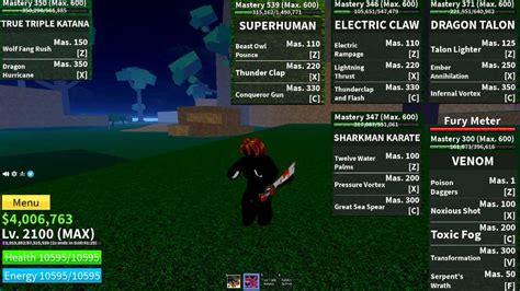 Blox Fruits Account [2100,Venom,Every Melee(Except Death Step),TTK]