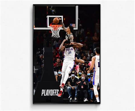 John Collins Dunk on Embiid Poster | Etsy