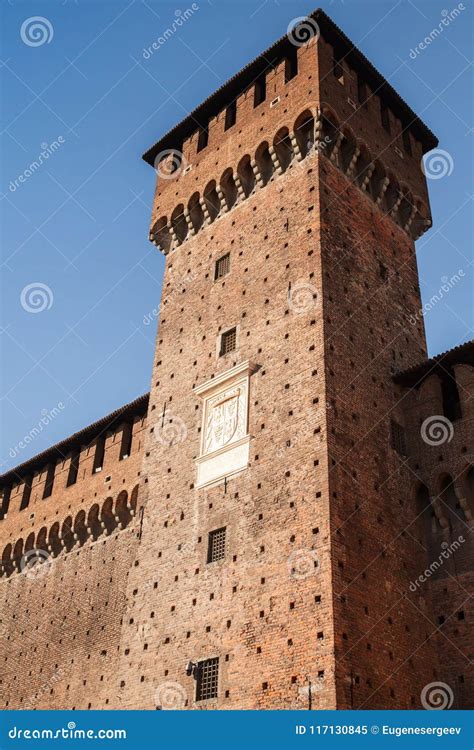 Milan, Italy. Sforza Castle Editorial Image - Image of landmark, milano ...